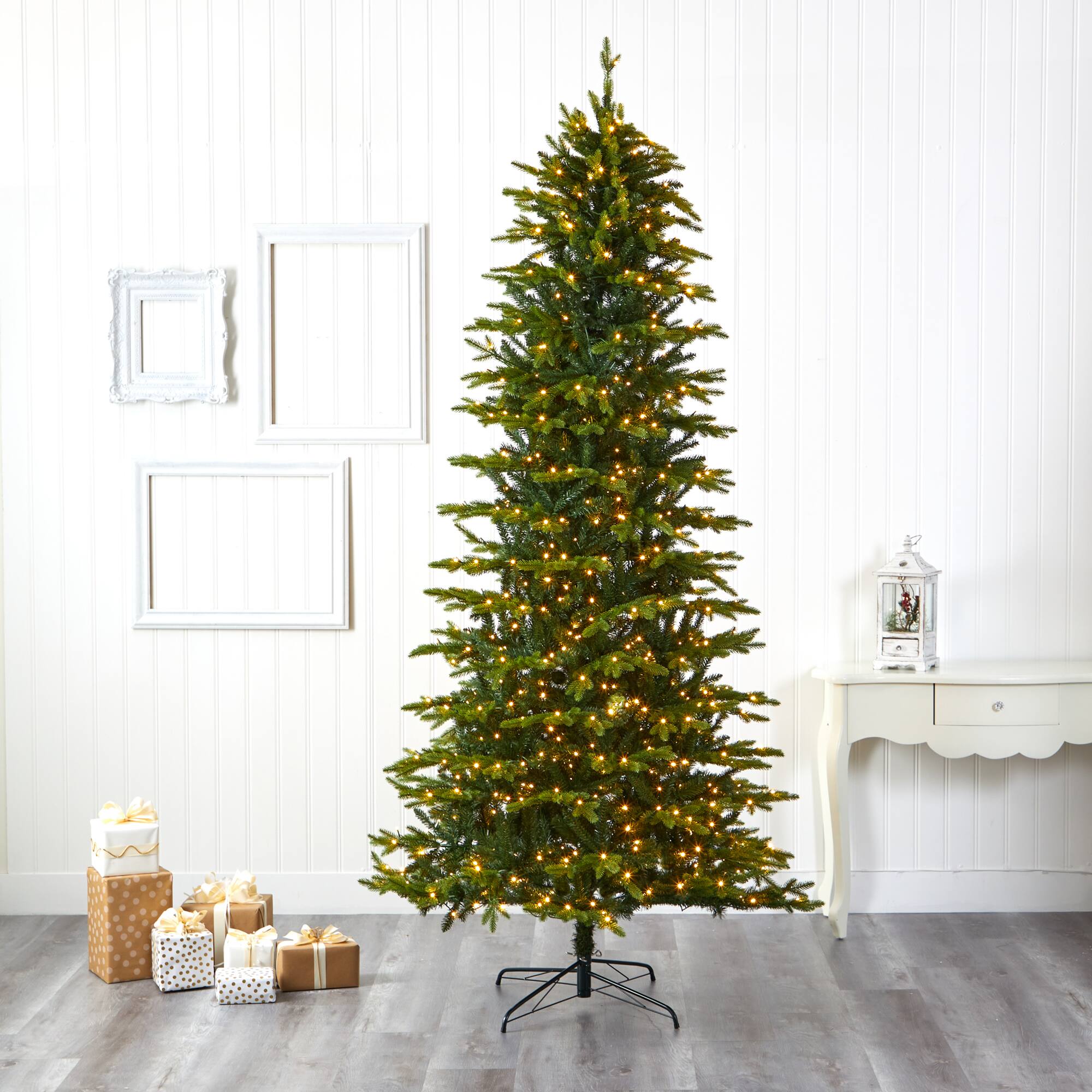 9ft. Pre-Light Belgium Fir Artificial Christmas Tree, Clear LED Lights